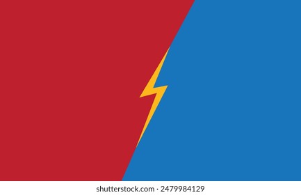 Modern versus battle background. Vs battle headline with lightning bolt. Competitions between contestants, fighters or teams. Vector illustration.