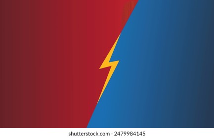 Modern versus battle background. Vs battle headline with lightning bolt. Competitions between contestants, fighters or teams. Vector illustration.