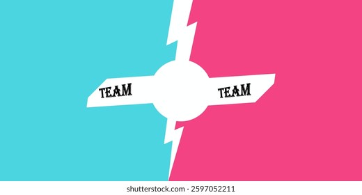 Modern versus battle background. Vs battle headline with lightning bolt. Competitions between contestants, fighters or teams. Vector illustration.
