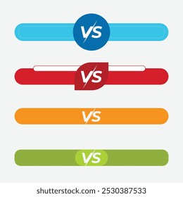 Modern versus battle set. Vs battle headline with colorful. Competitions between contestants, fighters or teams.