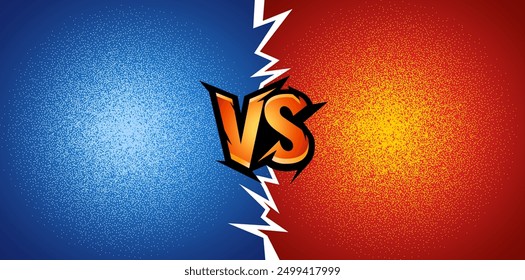 Moderno contra el fondo del duelo. Competición peleando contra el Anuncio. Dos lados del equipo peleando entre sí. Ilustración de estilo cómico vs Vector