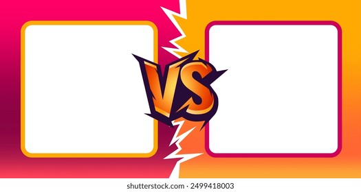 Moderno contra el fondo del duelo. Competición peleando contra el Anuncio. Dos lados del equipo peleando entre sí. Ilustración de estilo cómico vs Vector