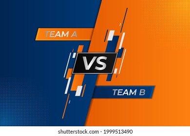 Modern Versus Sports Battle Competition Minimalist Diagonal Blue and Orange Background