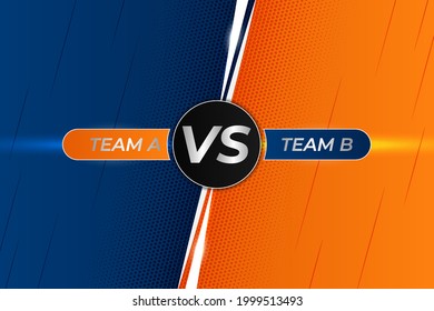 Modern Versus Sports Battle Competition Diagonal Halftone Orange And Blue Background