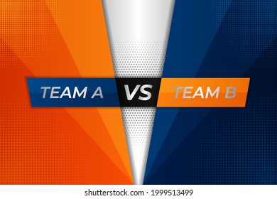 Modern Versus Sports Battle Competition Minimalist Diagonal Orange and Blue Background