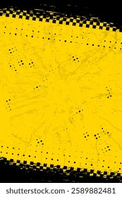 Modern vertical background textured black yellow grunge brush strokes. Blank Warning Sign and text space. Warning Background. Danger caution grunge tape for your design. EPS10.