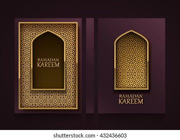 Modern vertical banners, Ramadan Kareem cover, ramadan mubarak flyer background, template design element, Vector illustration