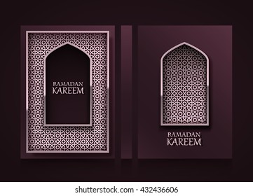 Modern vertical banners, Ramadan Kareem cover, ramadan mubarak flyer background, template design element, Vector illustration