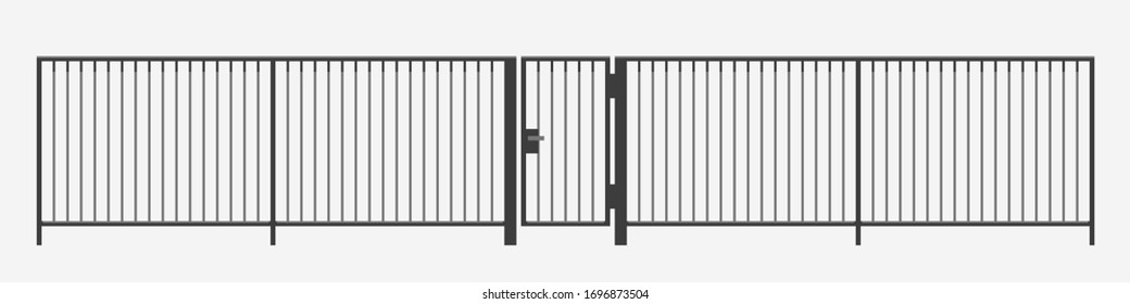 Modern Vertical Bar Metal Fence Stock Vector (Royalty Free) 1696873504 ...