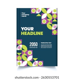 Modern vertical Book cover template for annual report, magazine cover, booklet, portfolio, flyer or poster design, suitable for Business and corporate brochure, leaflet cover geometric layout design