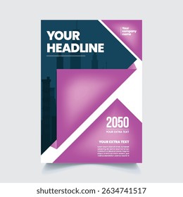 Modern vertical Book cover template, annual report cover, magazine cover, booklet, portfolio, flyer or poster design, Business corporate brochure, leaflet cover geometric layout design     