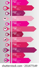 Modern vertical info graphic scheme pink