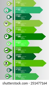 Modern vertical info graphic scheme green