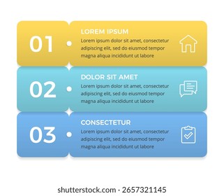 Plantilla de infografía de Vertical moderna con cinco pasos e íconos coloridos numerados