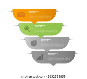 Modern vertical infographic template. Four steps to success, step by step instructions
