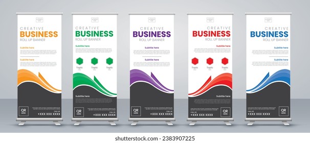 Modern Vertical roll up Banner Design Signboard Advertising X-banner and Street Business Flag of Convenience