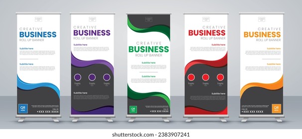 Modern Vertical roll up Banner Design Signboard Advertising X-banner and Street Business
