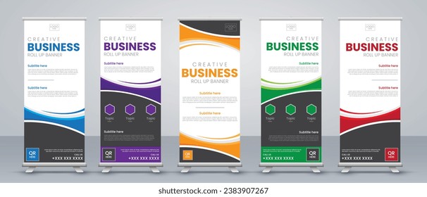 Modern Vertical roll up Banner Design Signboard Advertising X-banner