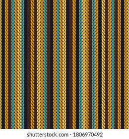 Modern vertical stripes knitting texture geometric seamless pattern. Rug knit tricot  fabric print. Winter seamless knitted pattern. Handicraft backdrop.