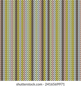 Modern vertical stripes knitting texture geometric seamless pattern. Carpet knitting pattern imitation. Fashionable seamless knitted pattern. Fabric canvas illustration.