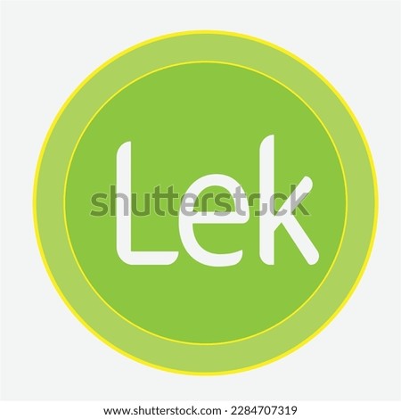 Modern and very high quality Yellow-Green Albania Lek symbol