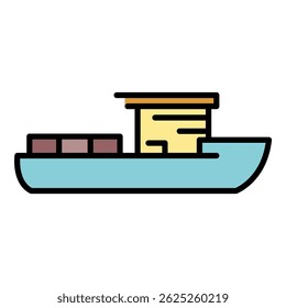 Modern vessel icon. Outline modern vessel vector icon color flat isolated