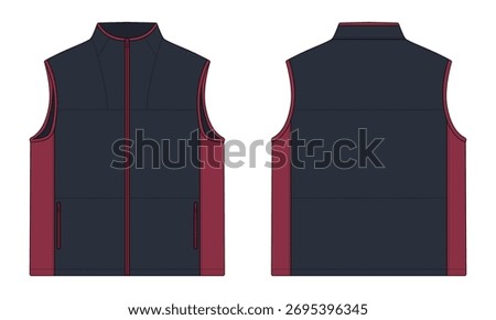 Modern vest mockup front and back view