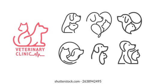 Modern veterinary clinic logo design for animal care branding