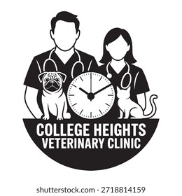 Diseño moderno del reloj de pared del corte del laser de la escena veterinaria