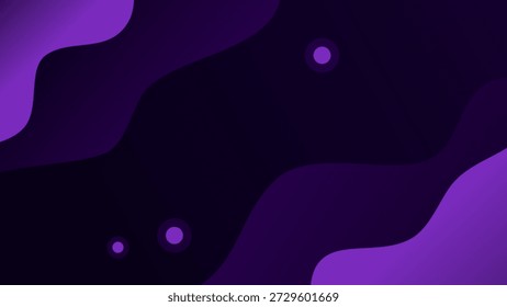 A modern and vibrant abstract background showcasing fluid, organic wavy shapes in varying shades of purple, violet, and deep indigo. The smooth color gradients and subtle circular elements create a dynamic and stylish visual, perfect for contemporary digital designs, technology presentations, web banners, corporate branding, or creative art projects. This versatile backdrop offers a sleek and engaging aesthetic.