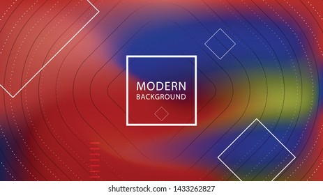Modern vibrant abstract gradient geometric style background. Vector illustration.