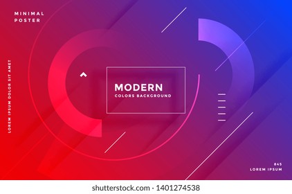 Modern Vibrant Abstract Gradient Memphis Style Background