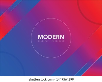 Modern vibrant abstract gradient memphis style background