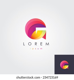 modern vibrant abstract multicolored logo element in letter g shape for business company visual identity