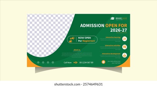 Modern and vibrant banner design template for educational institutions