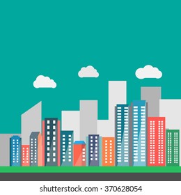 Modern vibrant city in vector graphics