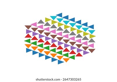Modern Vibrant Creative Abstract Geometric Triangle Pattern Design Art, Geometric Arrow Shape Pattern with Bright Colors