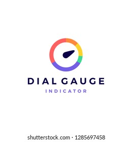 modern vibrant dial gauge logo vector icon illustration