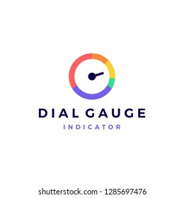 modern vibrant dial gauge logo vector icon illustration