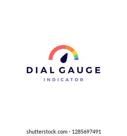 modern vibrant dial gauge logo vector icon illustration