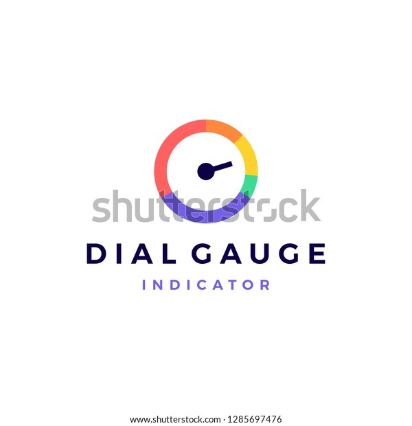 modern\
vibrant dial gauge logo vector icon\
illustration