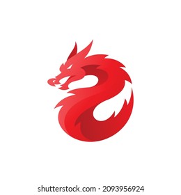 Modern vibrant dragon vector. Dragon logo icon with gradient color style