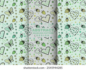 Modern vibrant heart textile illustration pattern design template