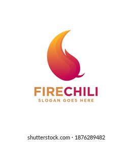 Modern vibrant hot fire chili logo icon vector on white background
