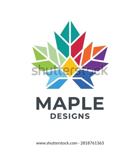 Modern vibrant leaf icon with faceted polygonal segments.