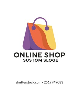 a modern and vibrant logo for an online shop 