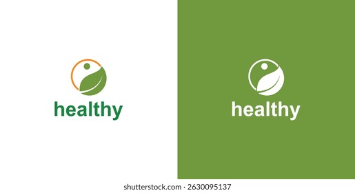 modern vibrant nature green wellness logo design idea