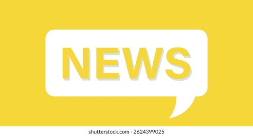 Modern vibrant news type text box vector illustration, newsletter icon or cover design, announcement banner concept