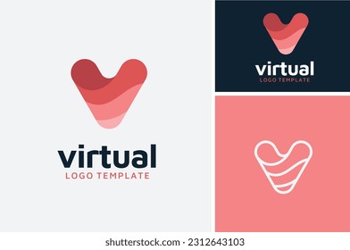 Modern Vibrant Rounded Initial Letter V Layer logo design