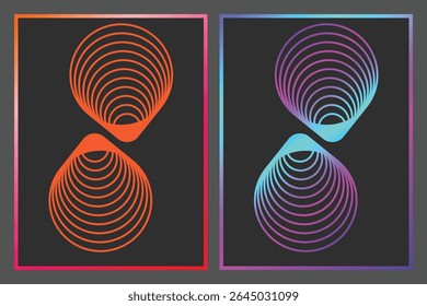 Modern Vibrant Spiral Line Art on Dark Background